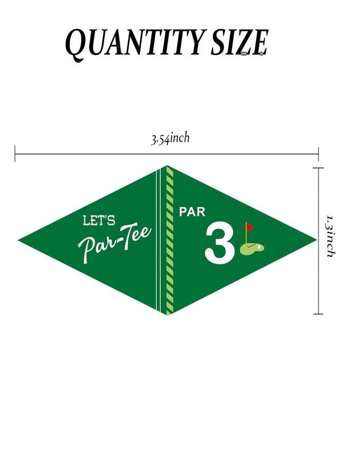 VOWFOO Golf Themed Toothpick Flags, 20 PCS Par 3 Let's Par-Tee Birthday Cocktail Picks Mini Stick Cupcake Toppers for 3rd Birthday Party Food Bar Decorations - Image 3
